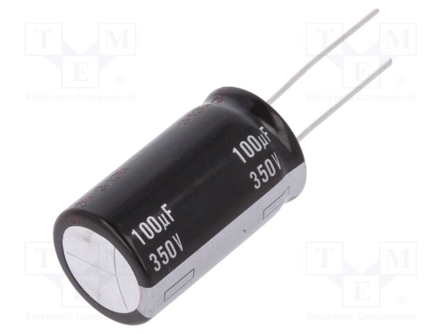 Capacitor: electrolytic; THT; 100uF; 350VDC; Ø18x31.5mm; ±20%