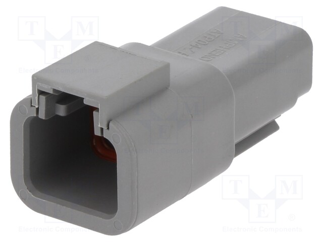 Connector: wire-wire; ATP; plug; male; PIN: 2; Locking: latch; grey