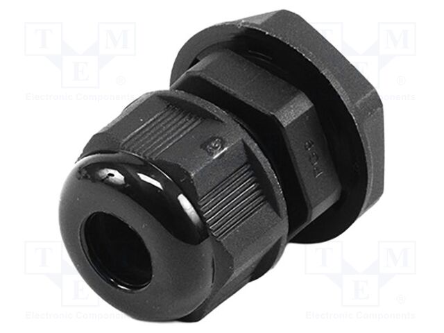 Cable gland; PG9; IP68; nylon; UL94V-2; black