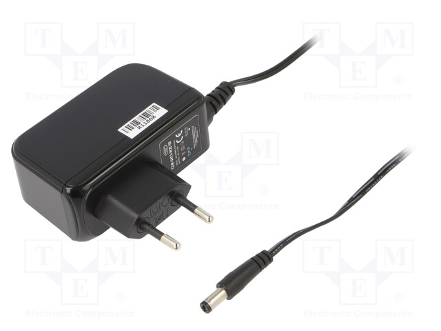 Power supply: switched-mode; 12VDC; 2A; Out: 5,5/2,1; 24W; Plug: EU