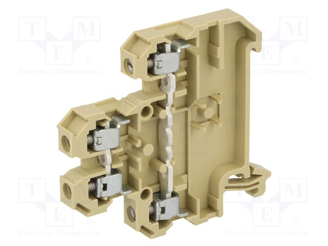 Splice terminal: rail; 4mm2; ways: 2; terminals: 4; beige; Width: 6mm
