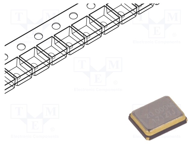 Resonator: quartz; 20MHz; 8pF; SMD; 3.2x2.5x0.8mm