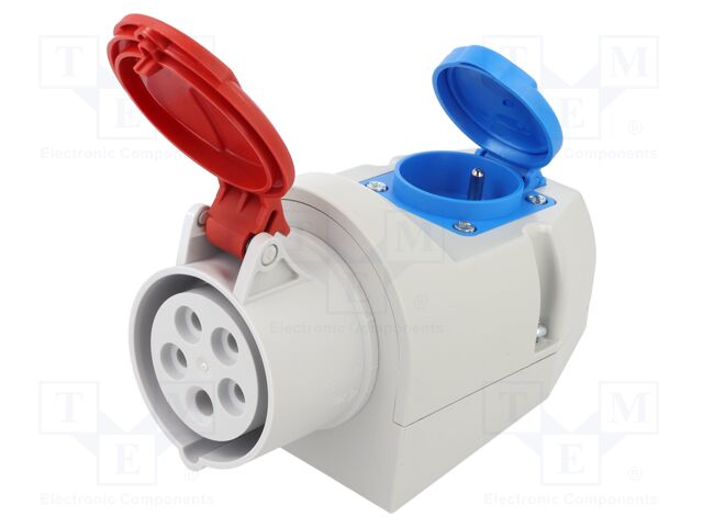 Connector: AC supply 3-phase; socket; female; 16A; 400VAC; IP44