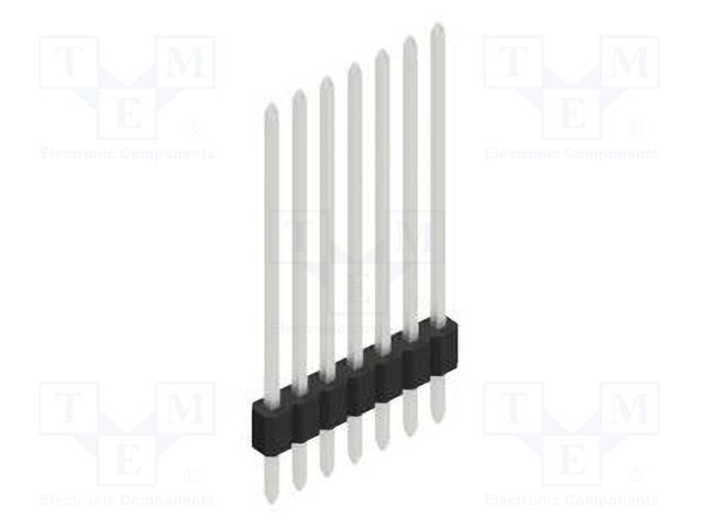 Connector: pin strips; pin header; male; PIN: 7; 1.27mm; THT; 1x7