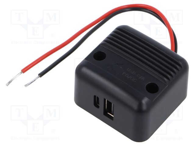 USB power supply; USB A plug,USB C plug; Sup.volt: 12÷24VDC
