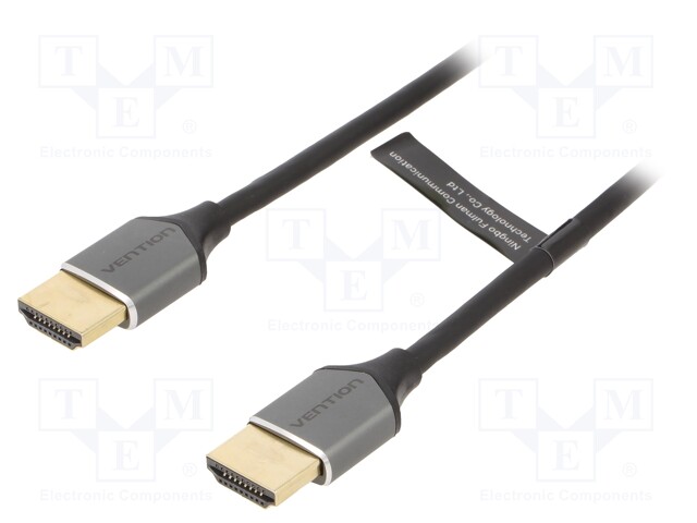 Cable; HDMI 2.0; HDMI plug,both sides; PVC; 0.75m; grey; 34AWG