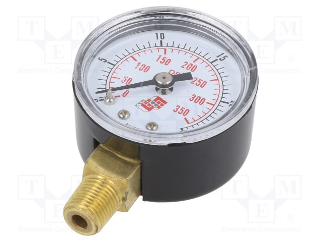 Manometer; Working pressure: 0÷25bar; 40mm; Enclos.mat: plastic
