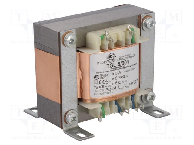 Transformer: speaker; 5VA; Sec.winding imped: 8Ω; 0.04÷20kHz