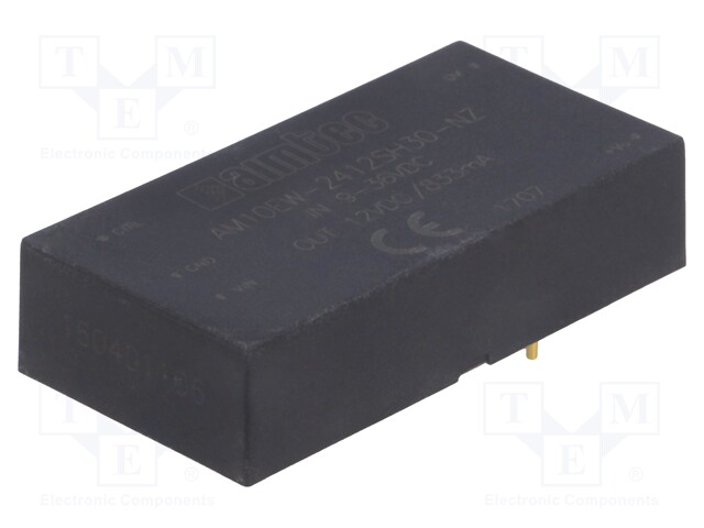 Converter: DC/DC; 10W; Uin: 9÷36V; 12VDC; Iout: 0.833A; 2"x1"; 24g