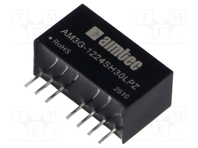 Converter: DC/DC; 3W; Uin: 9÷18V; Uout: 24VDC; Iout: 125mA; SIP8; THT
