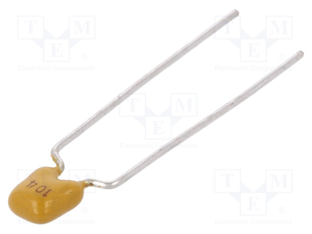 Capacitor: ceramic; MLCC; 100nF; 100V; X7R; ±10%; THT; 5mm