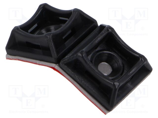 Holder; screw,self-adhesive; polyamide; UL94V-2; black; L: 20mm