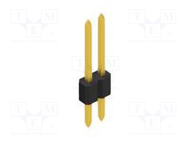 Connector: pin strips; pin header; male; PIN: 2; 1.27mm; THT; 1x2