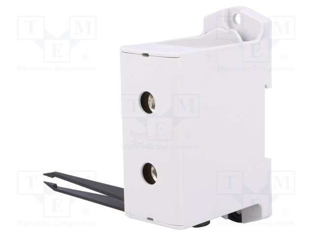 Splice terminal: rail; 35÷240mm2; ways: 1; terminals: 2; grey; TS35