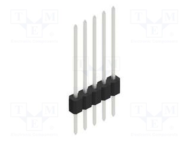 Connector: pin strips; pin header; male; PIN: 5; 1.27mm; THT; 1x5