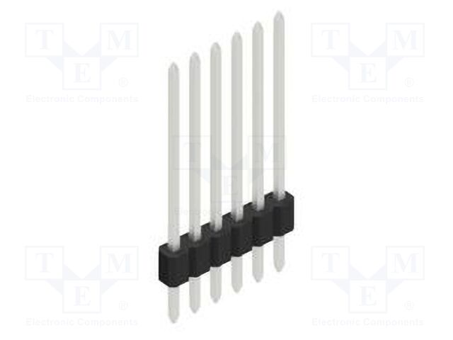 Connector: pin strips; pin header; male; PIN: 6; 1.27mm; THT; 1x6