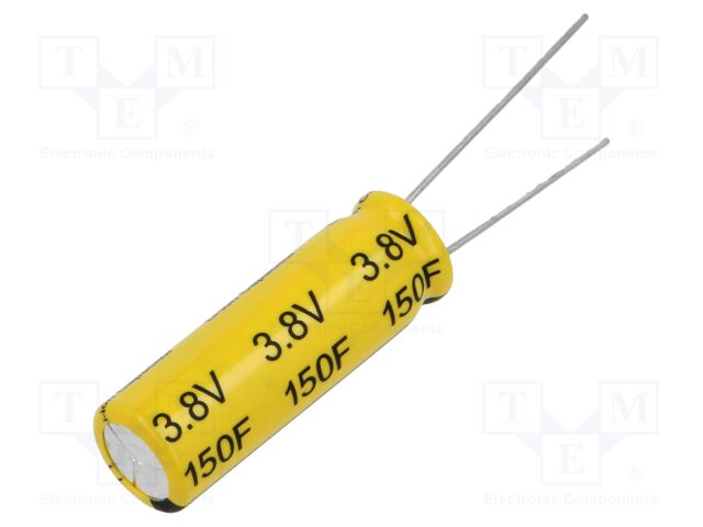 Supercapacitor; THT; 150F; 2.5÷3.8VDC; ±20%; Ø10x30mm; -25÷70°C