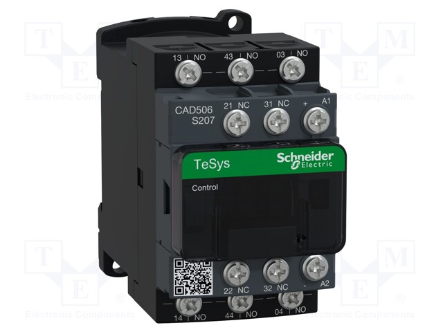 Contactor: 5-pole; NO x5; 24VDC; 10A; TeSys Deca S207; 690V