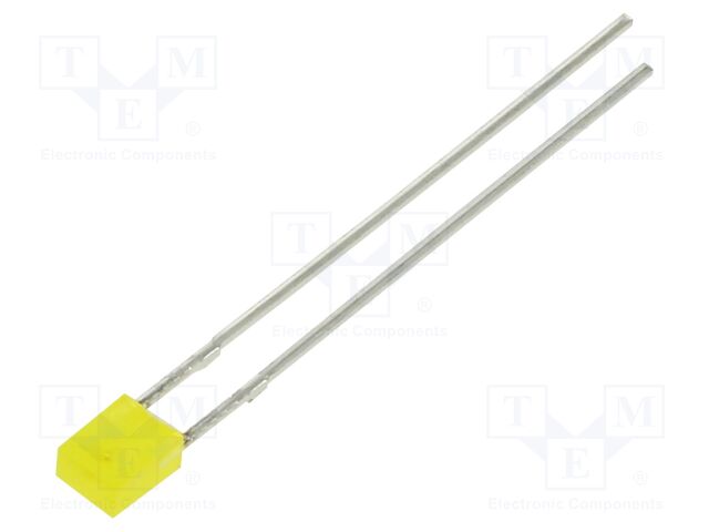 LED; yellow; 2x3mm; 4mcd; 100°; 20mA; 2VDC