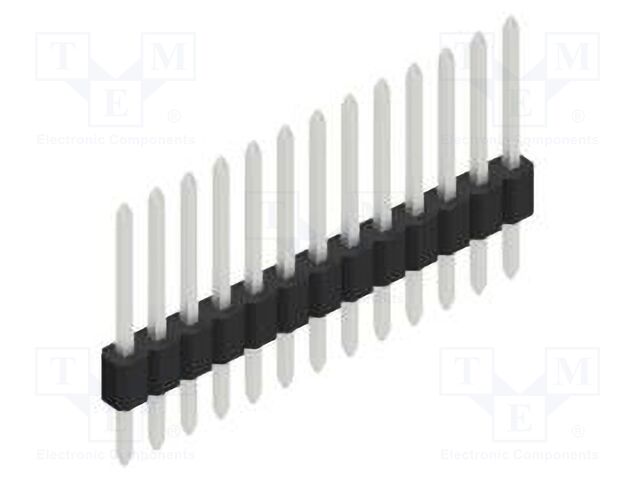 Connector: pin strips; pin header; male; PIN: 13; 1.27mm; THT; 1x13