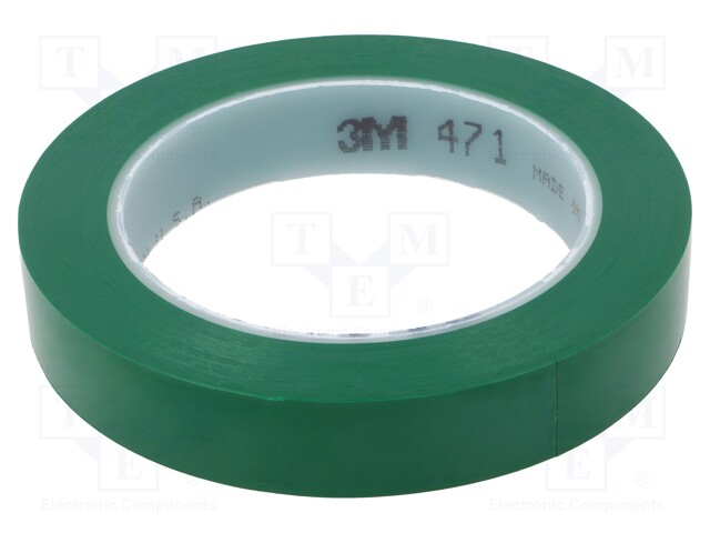 Tape: marking; green; L: 33m; W: 19mm; Thk: 0.13mm; 2.5N/cm; 130%