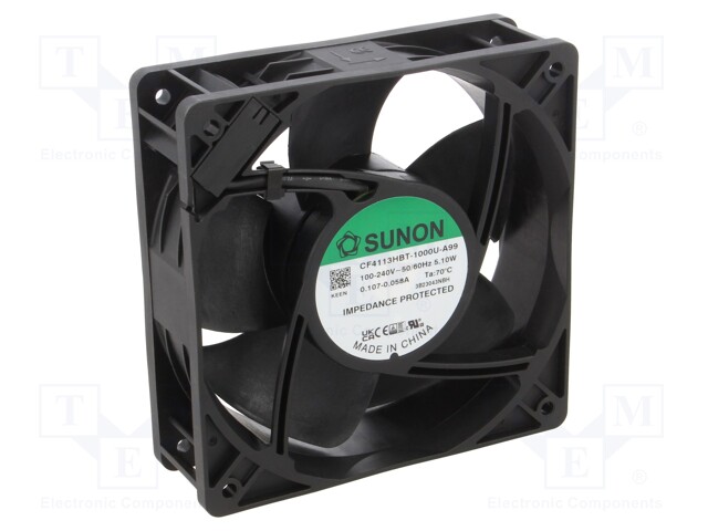 Fan: EC; axial; 230VAC; 120x120x38mm; 164m3/h; 44.9dBA; 3600rpm