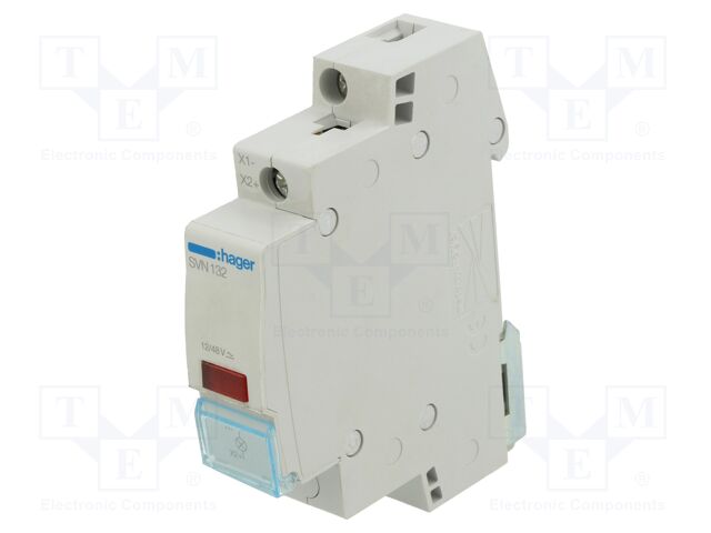 LED indicator; 12÷48VDC; DIN; Colour: red