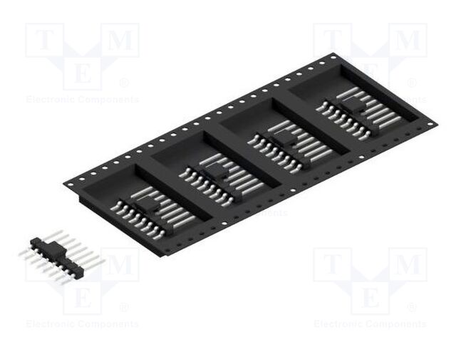 Connector: pin strips; pin header; male; PIN: 8; 2.54mm; SMT; 1x8