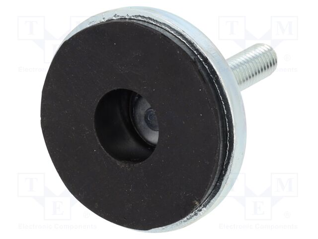 Foot of pin; rigid; Base dia: 55mm; M10; steel; Plunger mat: steel