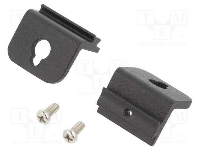 Set of clips; aluminium; Colour: black