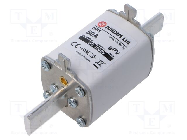 Fuse: fuse; gPV; 50A; 1kVDC; industrial; NH1