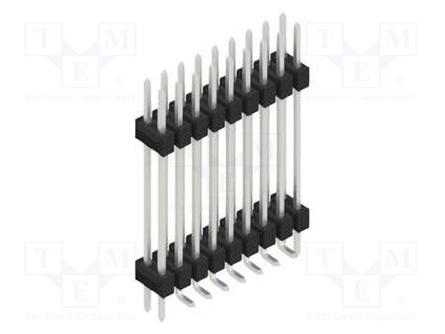 Connector: pin strips; pin header; male; PIN: 18; 2.54mm; SMT; 2x9