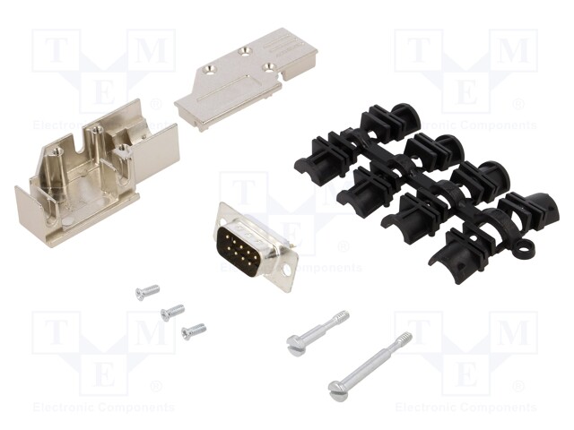 D-Sub; PIN: 9; plug; male; shielded,stamped and formed contacts