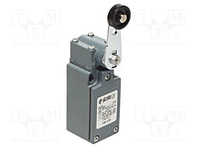 Limit switch; lever R 49mm, plastic roller Ø20mm; NO + NC; 10A