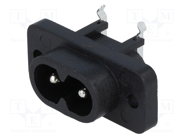 Connector: AC supply; socket; male; 2.5A; 250VAC; IEC 60320; PIN: 2
