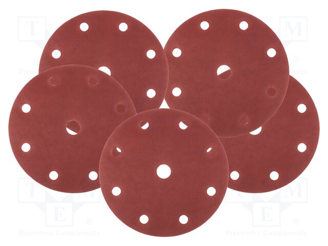 Sanding plate; Granularity: 240; Mounting: bur; with holes; Ø150mm