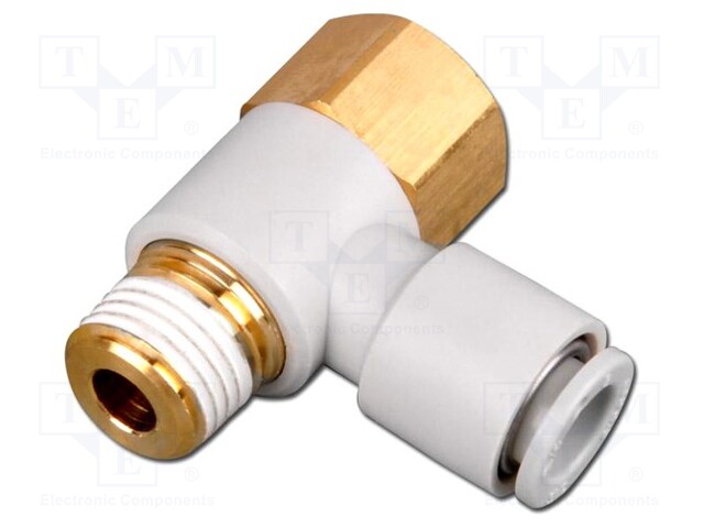 Push-in fitting; threaded,angled 90°; R 3/8"; outside; -1÷10bar