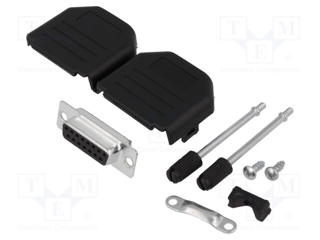 D-Sub; PIN: 15; plug; female; soldering; for cable