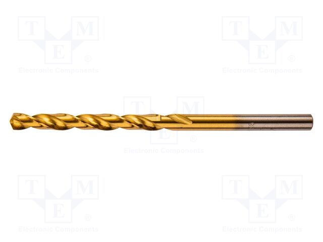 Drill bit; for metal; Ø: 3.2mm; Plating: titanium nitride