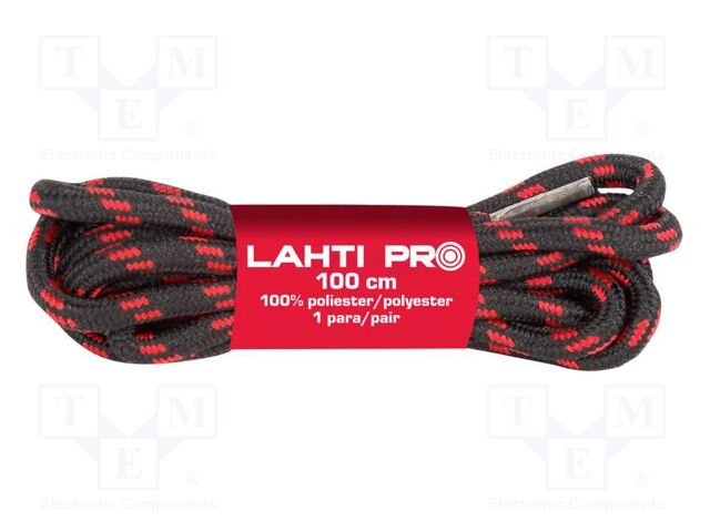 Shoelaces; black-red; TREKKING; round; 10set; 1000mm