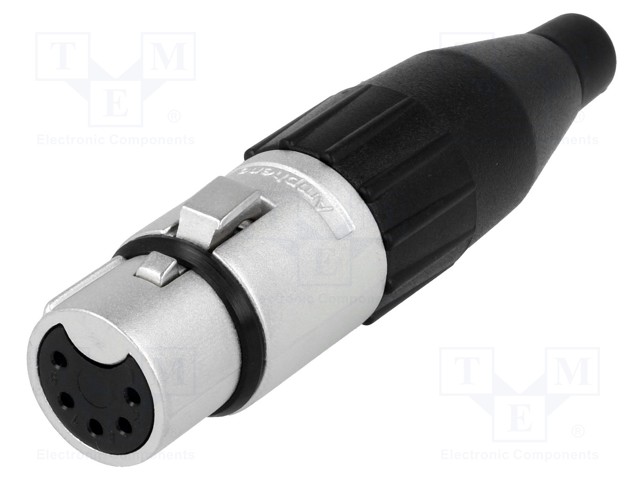 Plug; XLR; female; PIN: 5; straight; for cable; soldering; tinned
