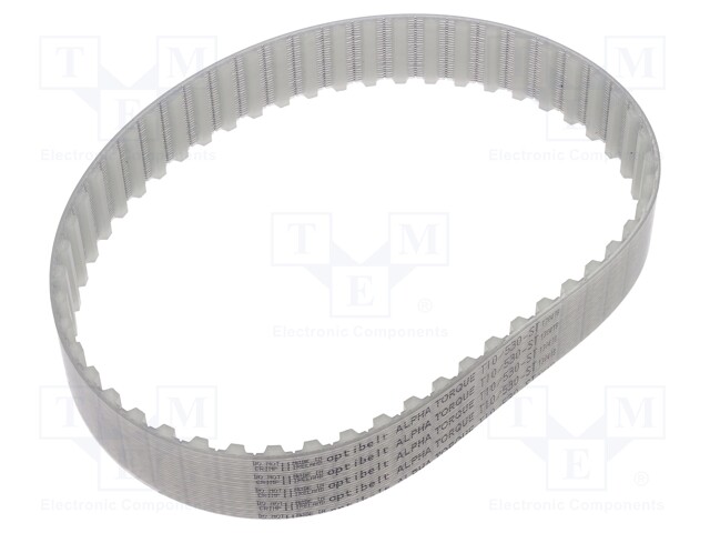 Timing belt; T10; W: 25mm; H: 4.5mm; Lw: 530mm; Tooth height: 2.5mm