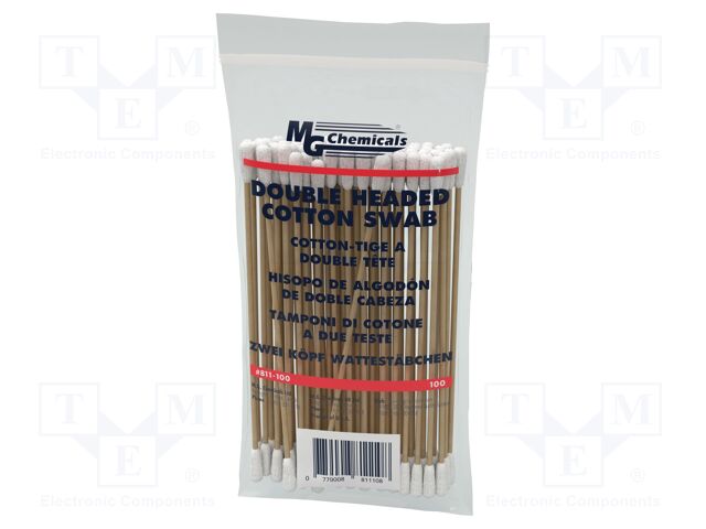 Tool: cleaning sticks; L: 152.4mm; 100pcs; Handle material: wood