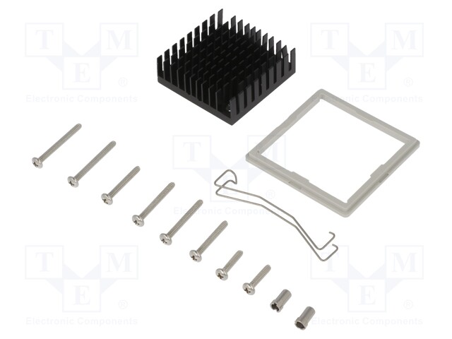 Heatsink: extruded; grilled; black; L: 42mm; W: 42mm; H: 14.5mm