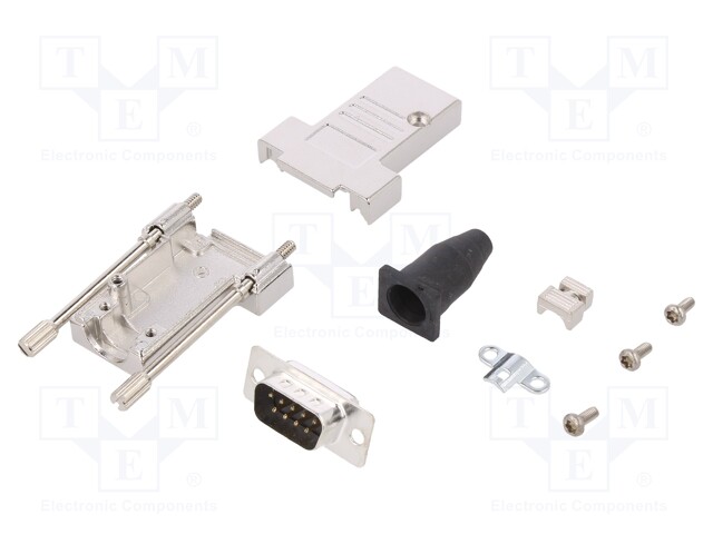 D-Sub; PIN: 9; plug; male; shielded,stamped and formed contacts