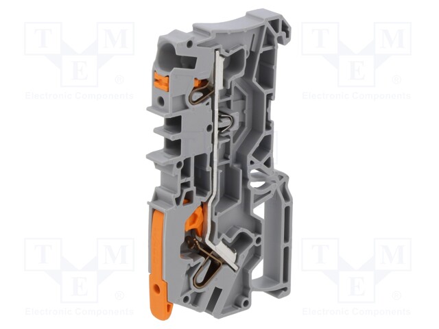 Splice terminal: rail; 0.5÷6mm2; ways: 1; terminals: 2; grey; 2104