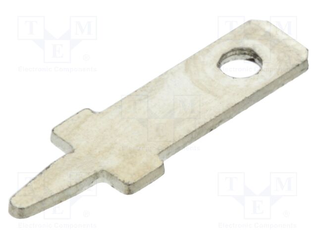 Terminal: flat; 2.8mm; 0.5mm; male; THT; brass; tinned; straight