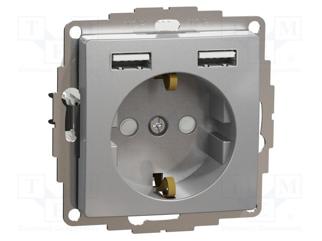 E-type socket; 250VAC; IP20; plaster embedded,in mounting box