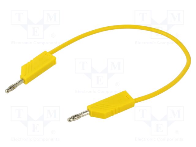 Test lead; 60VDC; 30VAC; 16A; Len: 250mm; yellow; Material: brass