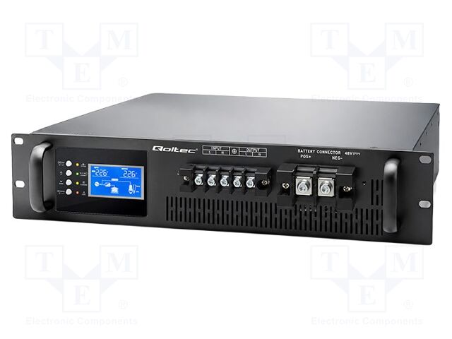 Power supply: UPS; 3kW; 3kVA; 230V; RACK; 420x440x88mm; Ubatt: 12V